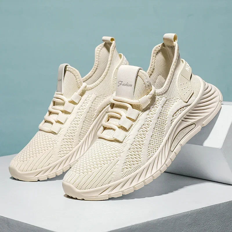 Women's Sneakers - Low-Top Flat Sneakers - Lace-Up Spring-Autumn Shoes