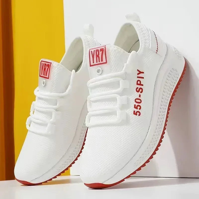 Women's Sneakers - Low-Top Flat Sneakers - Lace-Up Spring-Autumn Shoes