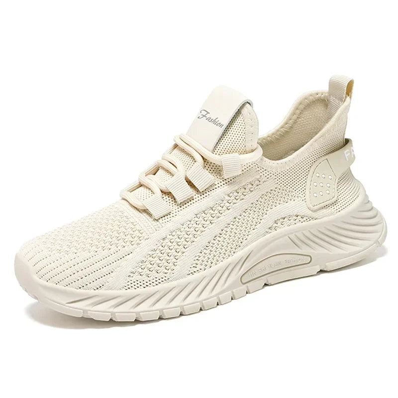 Women's Sneakers - Low-Top Flat Sneakers - Lace-Up Spring-Autumn Shoes