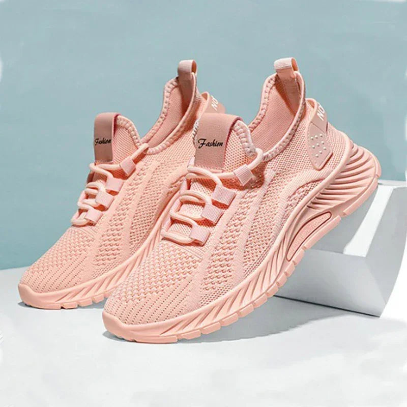 Women's Sneakers - Low-Top Flat Sneakers - Lace-Up Spring-Autumn Shoes