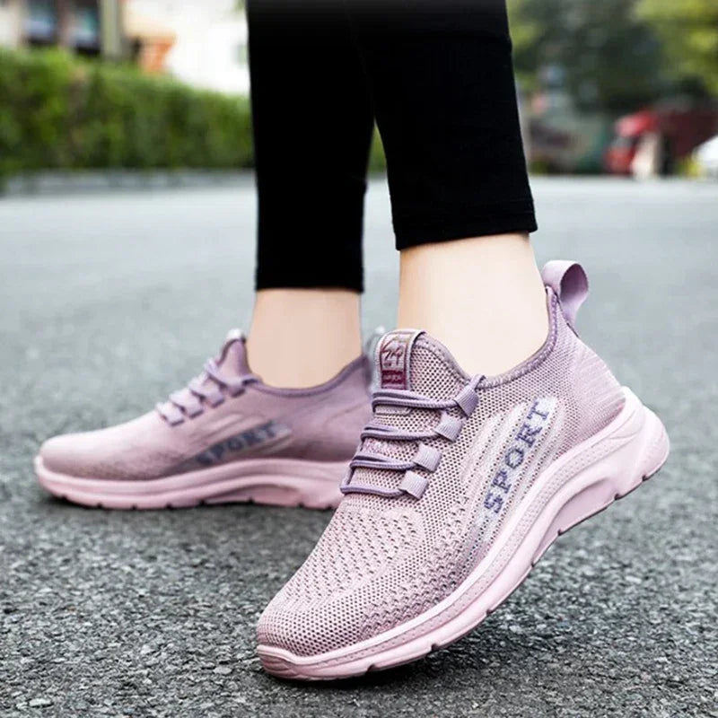 Women's Sneakers - Low-Top Platform Wedge Sneakers - Lace-Up Spring-Autumn Shoes