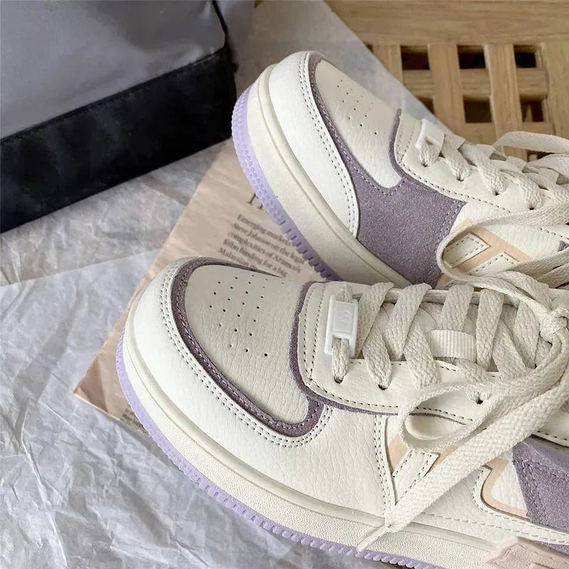 Women's Sneakers - Low-Top Sneakers - Lace-Up Spring-Summer Sneakers