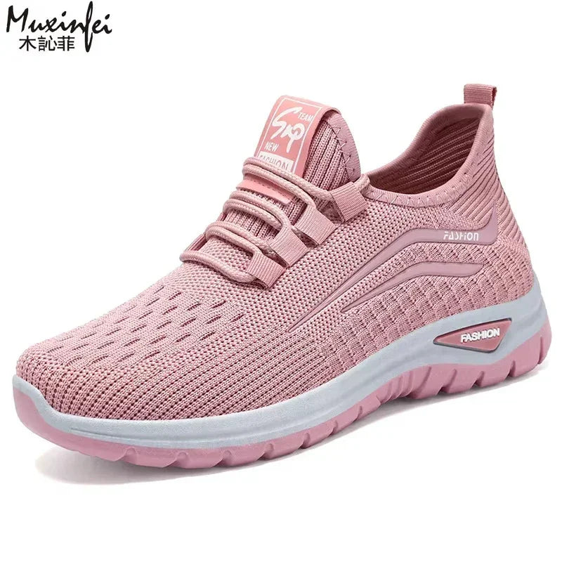 Women's Sneakers - Low-Top Sneakers - Lace-Up Spring-Summer Sneakers