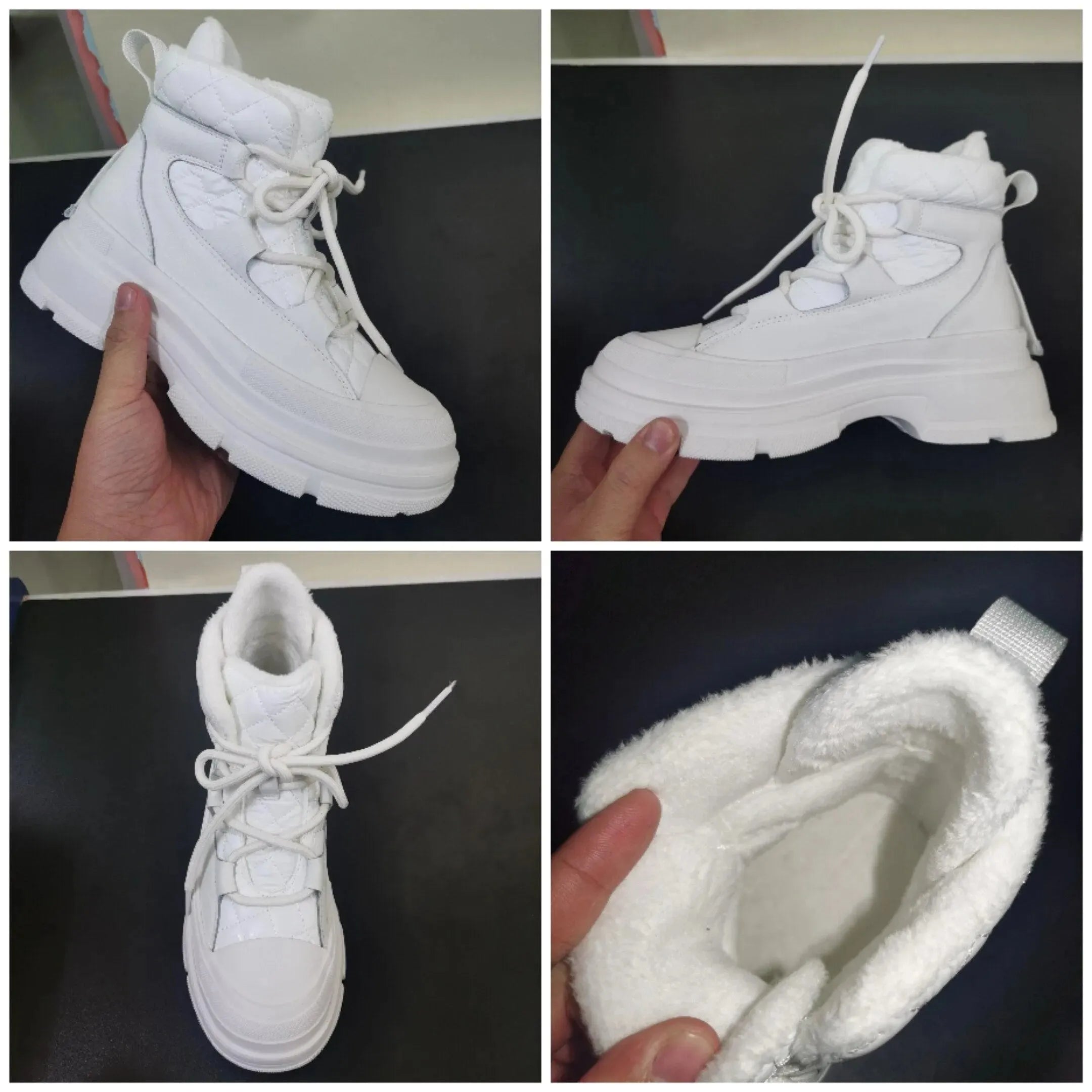 Women's Sneakers - Platform Ankle Boots Sneakers - Lace-Up All-Season Shoes
