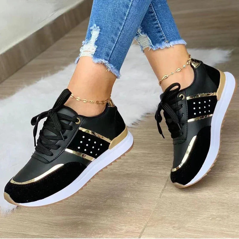 Women's Sneakers - Platform Sneakers - Lace-Up Spring-Autumn Shoes