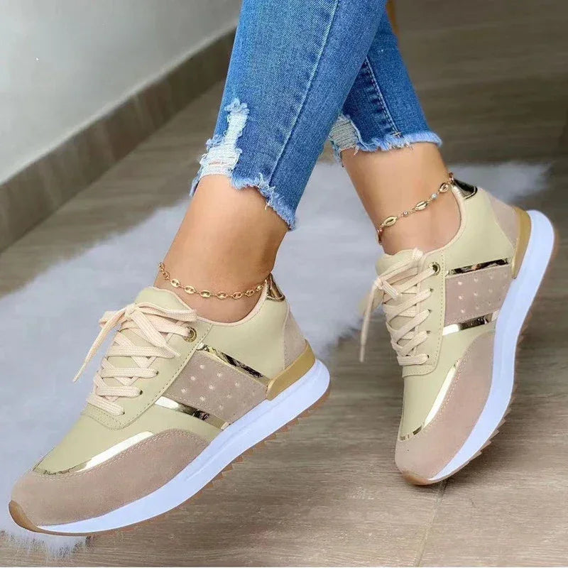 Women's Sneakers - Platform Sneakers - Lace-Up Spring-Autumn Shoes