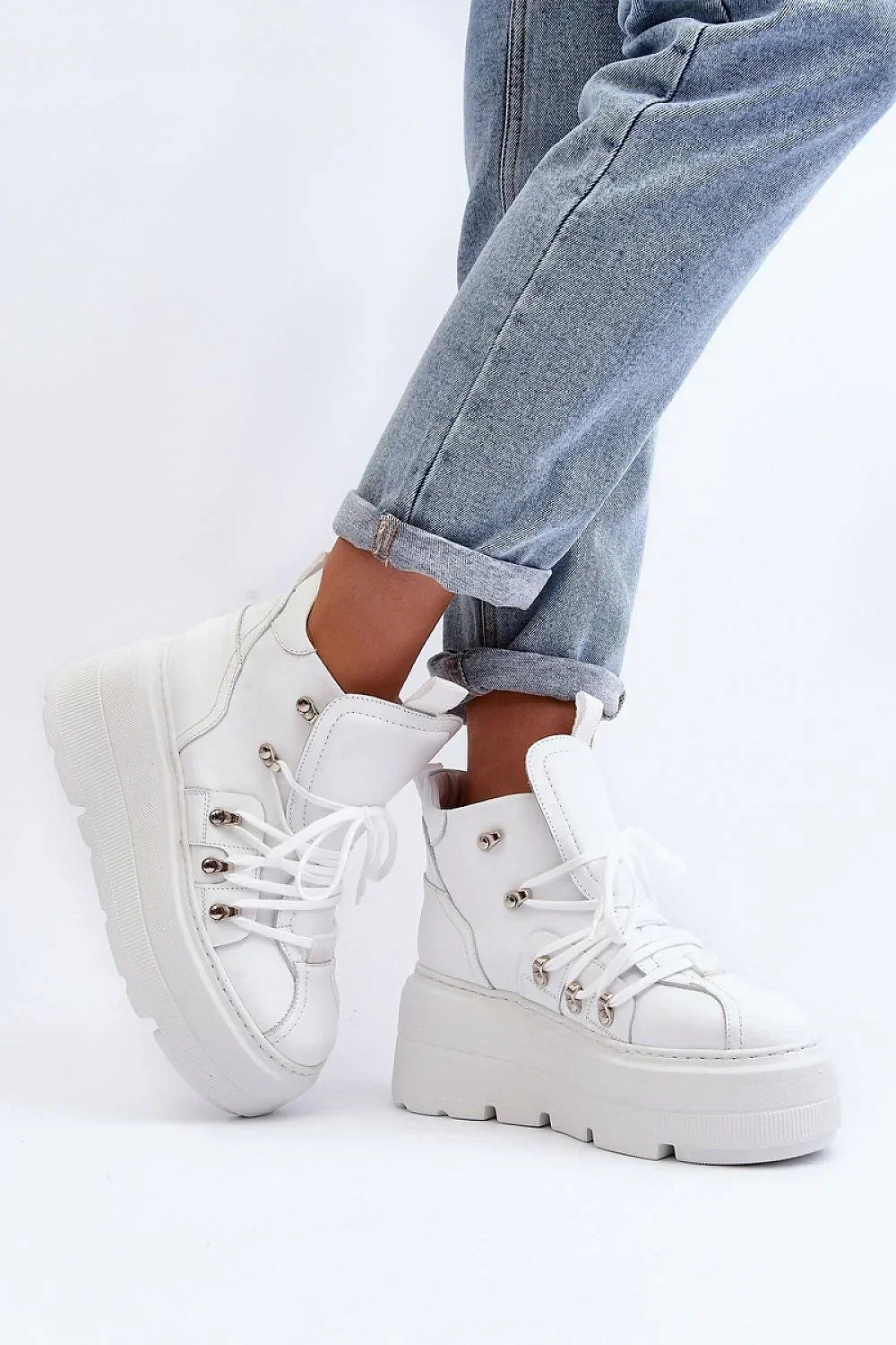 Women's Sneakers - Platform Sneakers Shoes - Lace-Up Spring Sneakers