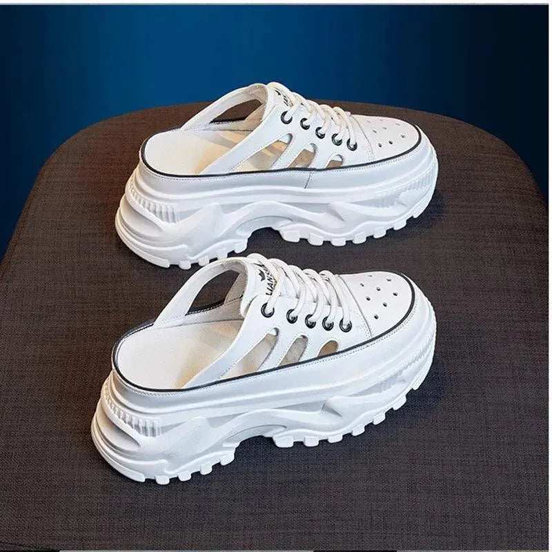 Women's Sneakers - Platform Wedge Sneakers- Lace-Up Slip-On All-Season Shoes