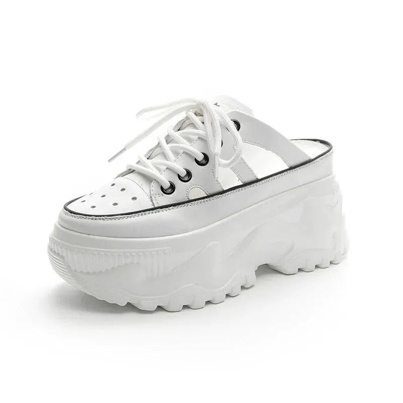 Women's Sneakers - Platform Wedge Sneakers- Lace-Up Slip-On All-Season Shoes
