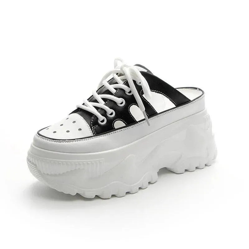 Women's Sneakers - Platform Wedge Sneakers- Lace-Up Slip-On All-Season Shoes