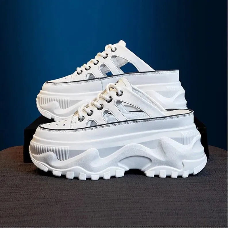 Women's Sneakers - Platform Wedge Sneakers- Lace-Up Slip-On All-Season Shoes
