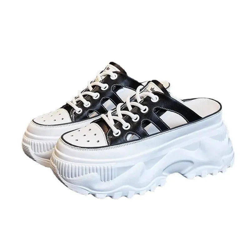 Women's Sneakers - Platform Wedge Sneakers- Lace-Up Slip-On All-Season Shoes