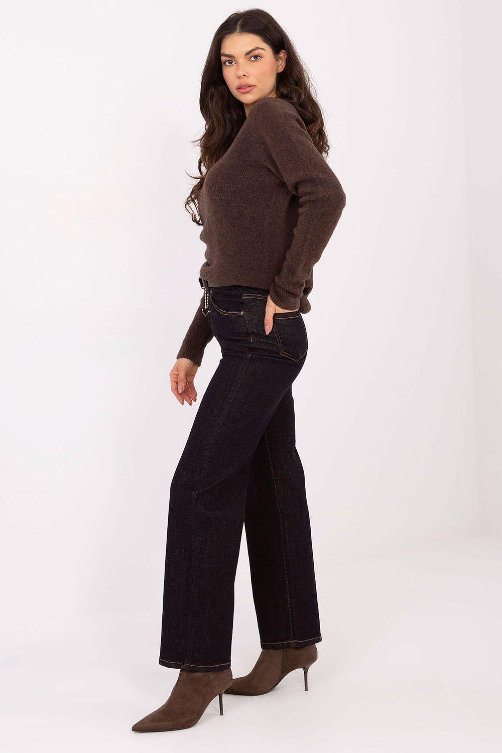 Women's Straight Leg Jeans - Navy High Waist Denim-Straight Leg Jeans-LeStyleParfait