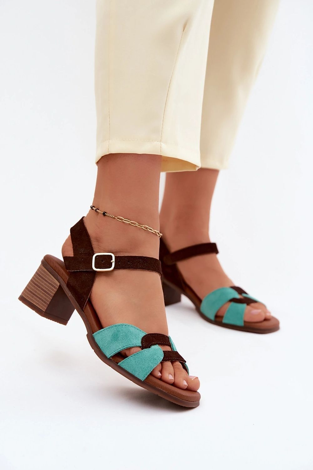 Women’s Suede Block Heel Sandals-Women's Sandals-LeStyleParfait