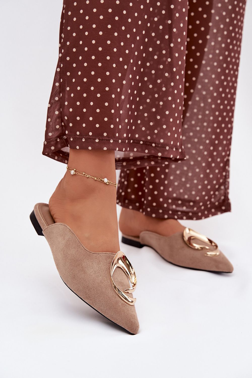 Women’s Suede Mule Flat Sandals-Women's Sandals-LeStyleParfait