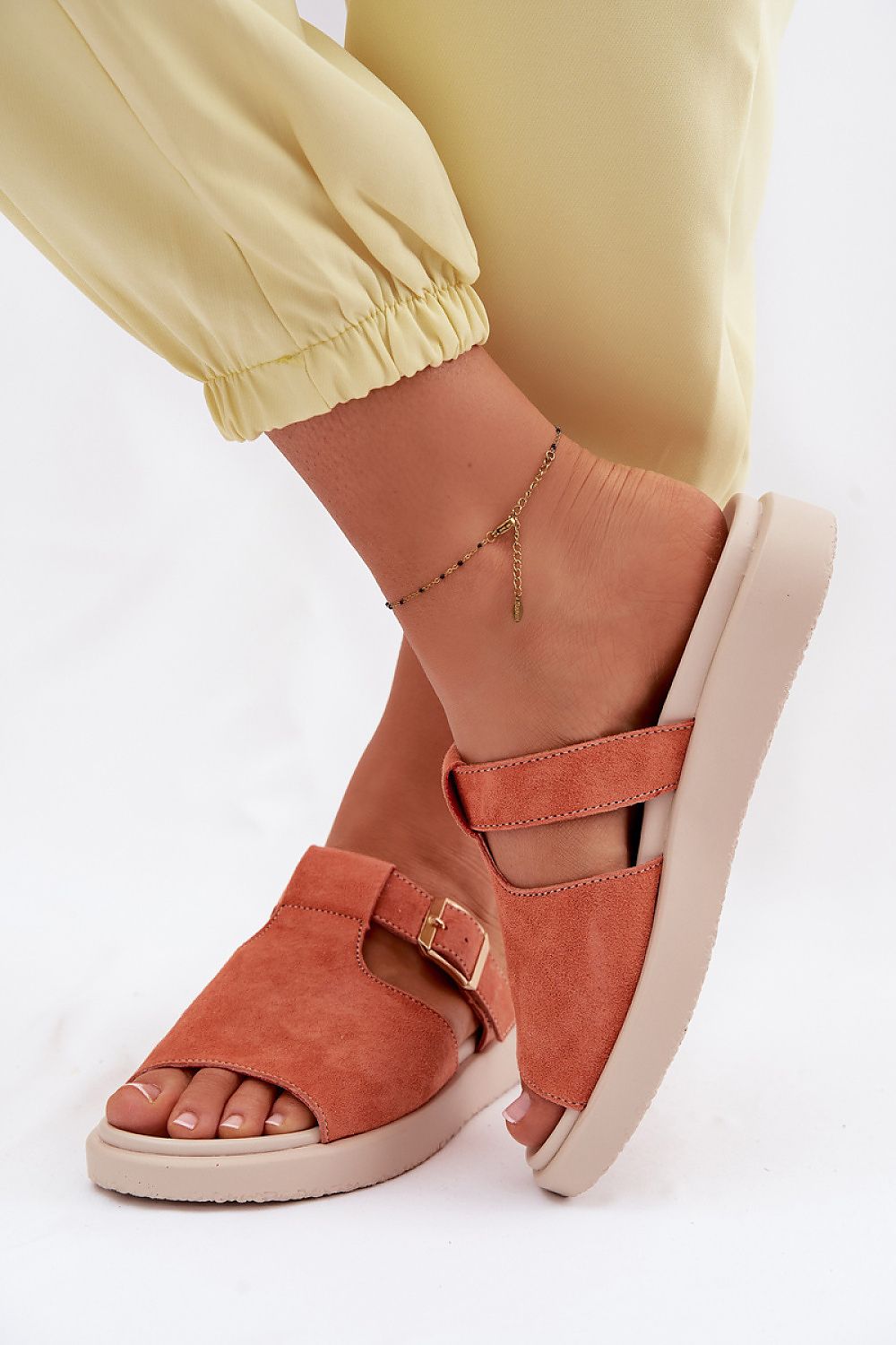Women’s Suede Platform Buckle Sandals-Women's Sandals-LeStyleParfait
