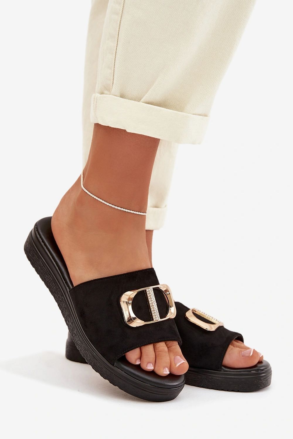 Women’s Suede Slide Flat Sandals-Women's Sandals-LeStyleParfait