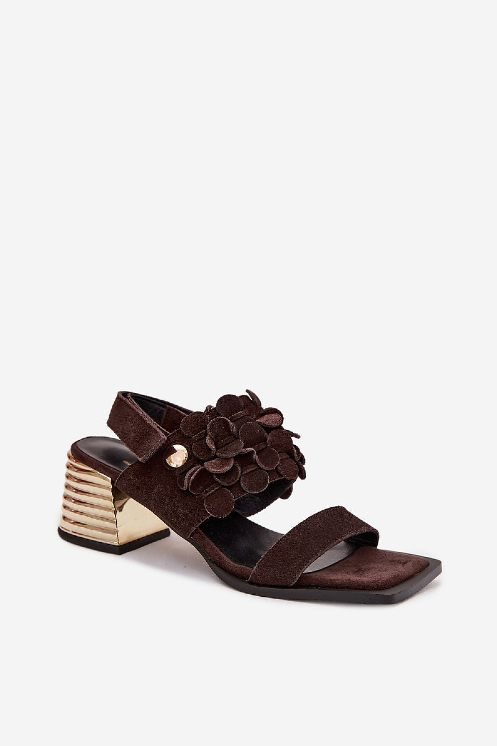 Women’s Suede Square Heel Sandals-Women's Sandals-LeStyleParfait