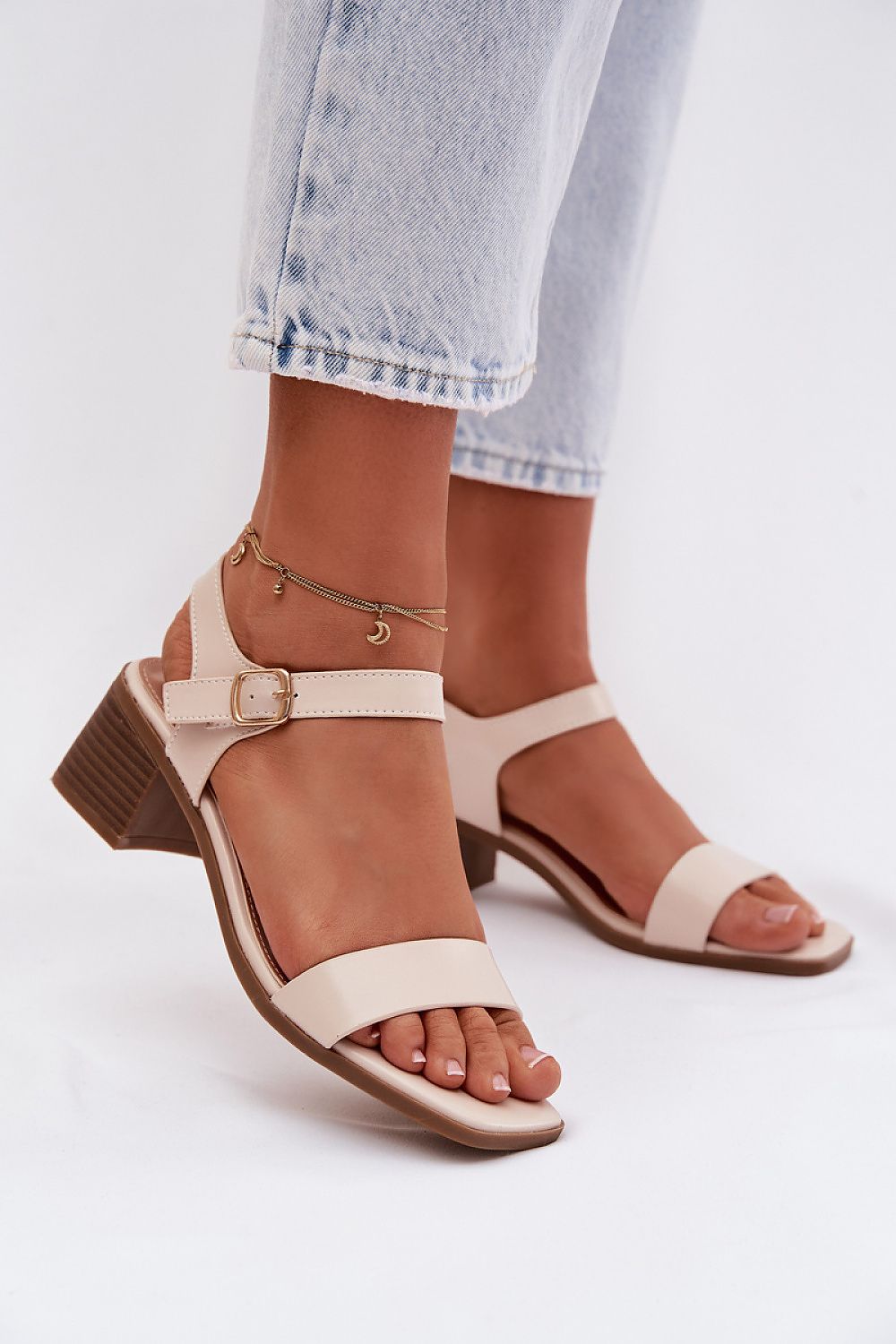 Women’s Textured Office Heel Sandals-Women's Sandals-LeStyleParfait