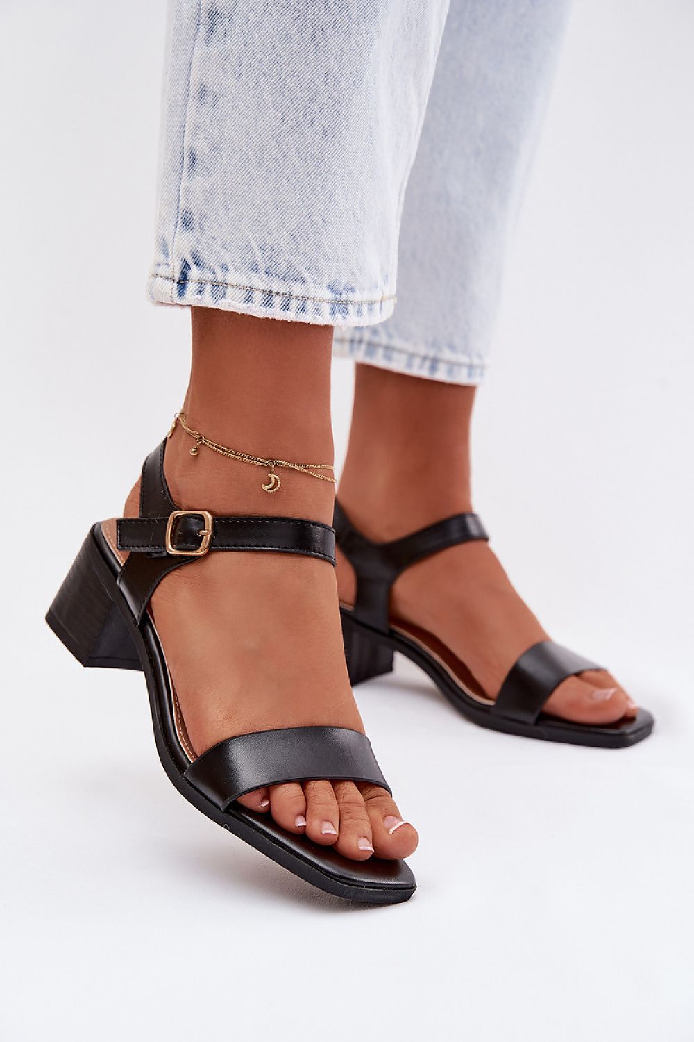 Women’s Textured Office Heel Sandals-Women's Sandals-LeStyleParfait