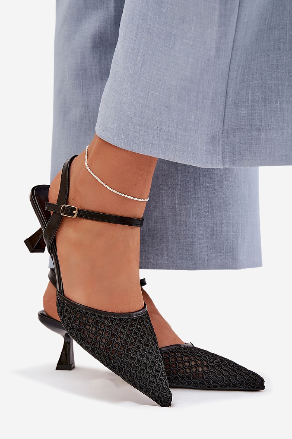 Women’s Textured Slim Heel Sandals-Women's Sandals-LeStyleParfait