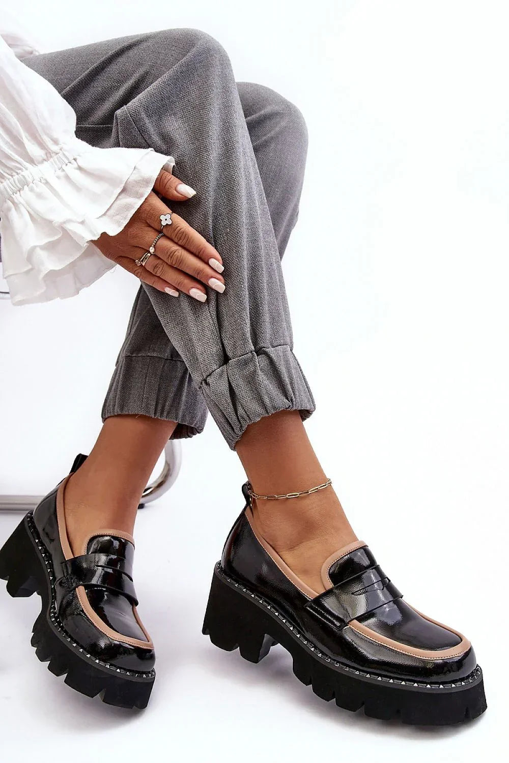Women’s Vegan Leather Chunky Platform Penny Moccasins