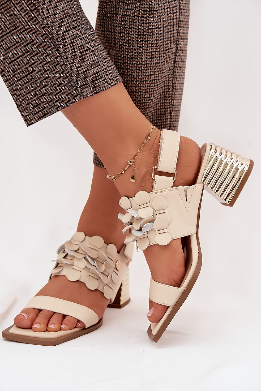 Women’s Velcro Wedding Heel Sandals-Women's Sandals-LeStyleParfait