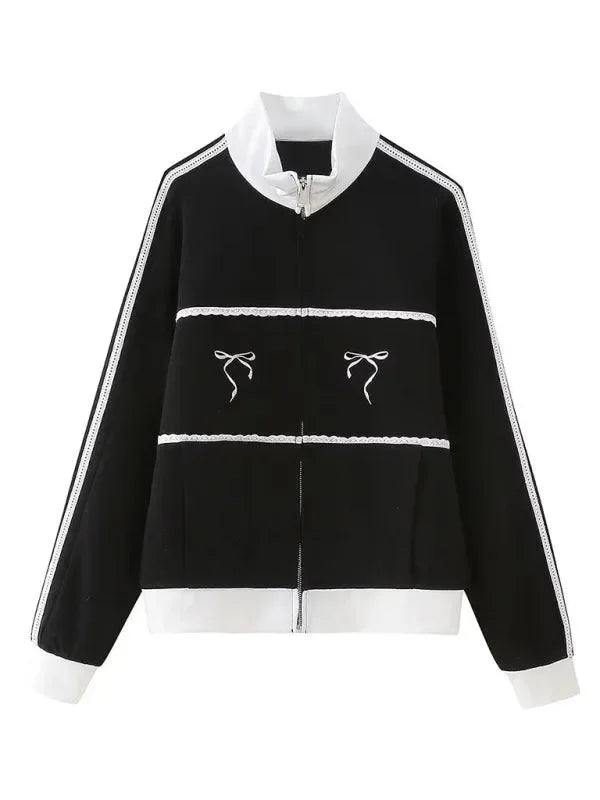 Women's Zip-Up Embroidered Casual Sweatshirt-Women Sweatshirt-LeStyleParfait