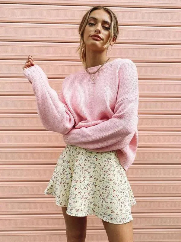 Zipper Floral Mini Skirt-Women's Skirt-LeStyleParfait