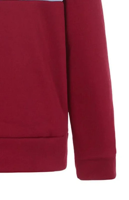 Double Zipper Color Block Hooded Long-Sleeved Plus Velvet Sweatshirt-Women Sweatshirt-LeStyleParfait