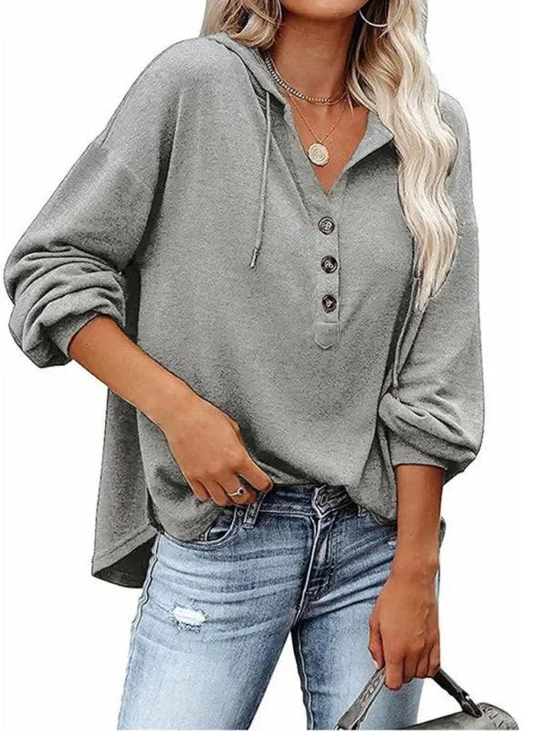 Women Loose Plain-Solid Plain Hoodie Essential Style-Women Hoodie-LeStyleParfait