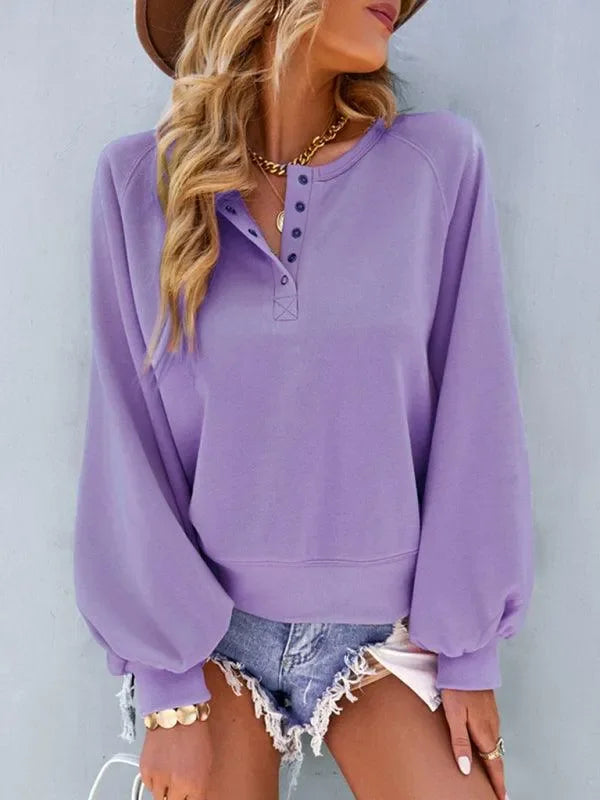 Women Plain-Solid Loose Sweatshirt Essential Style-Women Sweatshirt-LeStyleParfait