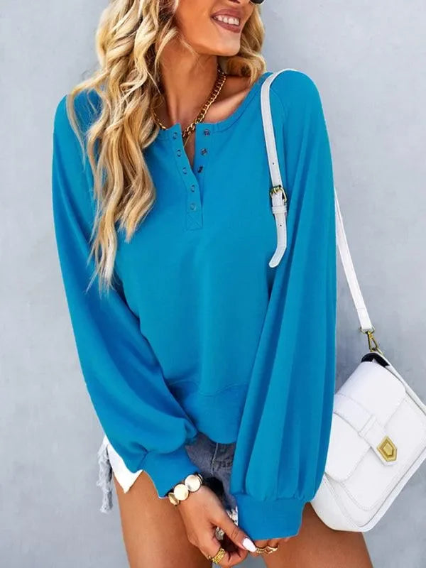 Women Plain-Solid Loose Sweatshirt Essential Style-Women Sweatshirt-LeStyleParfait