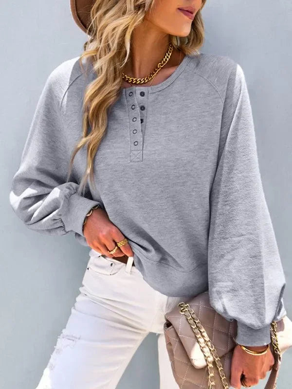 Women Plain-Solid Loose Sweatshirt Essential Style-Women Sweatshirt-LeStyleParfait