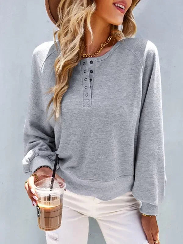 Women Plain-Solid Loose Sweatshirt Essential Style-Women Sweatshirt-LeStyleParfait