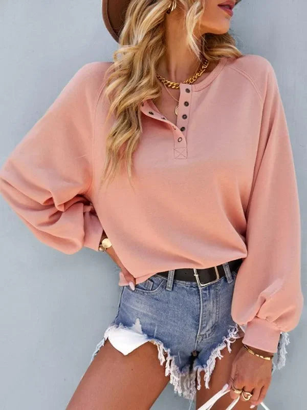 Women Plain-Solid Loose Sweatshirt Essential Style-Women Sweatshirt-LeStyleParfait