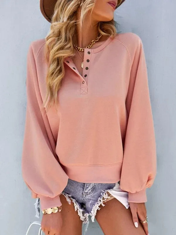 Women Plain-Solid Loose Sweatshirt Essential Style-Women Sweatshirt-LeStyleParfait