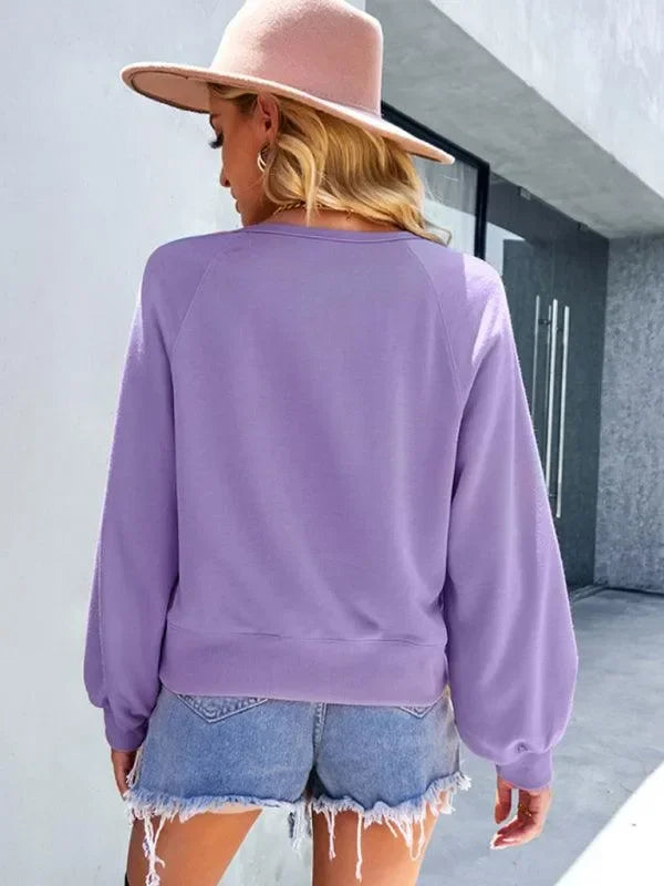Women Plain-Solid Loose Sweatshirt Essential Style-Women Sweatshirt-LeStyleParfait