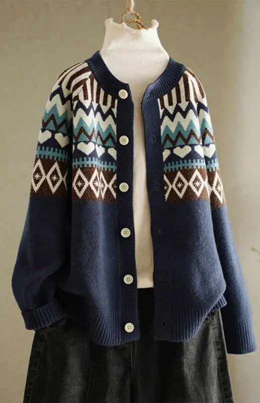 Women’s Crew Neck Cardigan Sweater – Lightweight Spring Knit