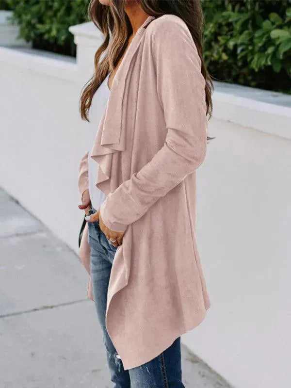 Women’s Open Front Longline Cardigan Sweater – Lightweight Layer