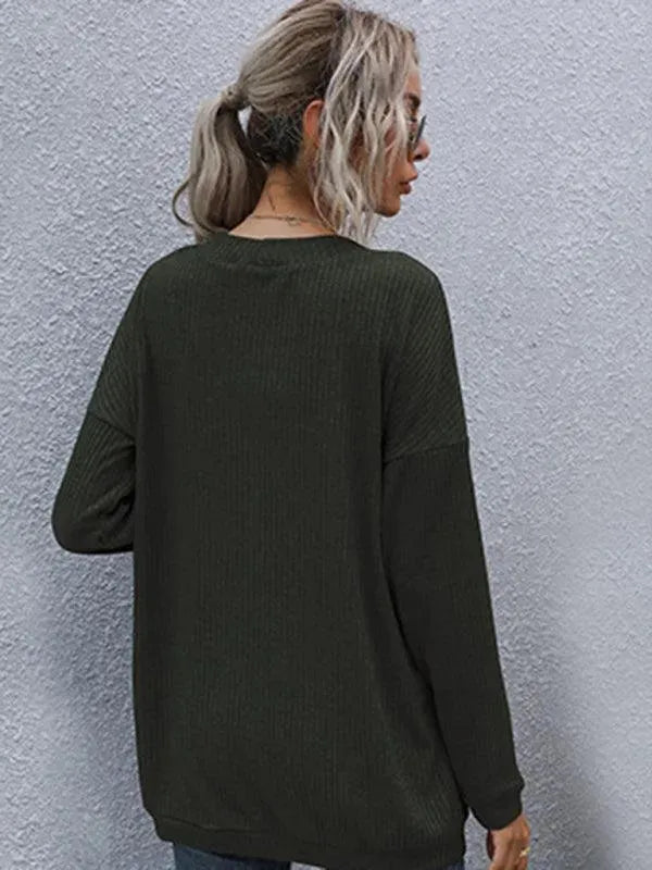 Women’s Solid Longline Cardigan Sweater – Slip-On V-Neck